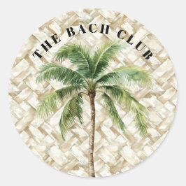 tropische palmboom | Bachclub Ronde Sticker