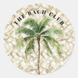 tropische palmboom | Bachclub Ronde Sticker