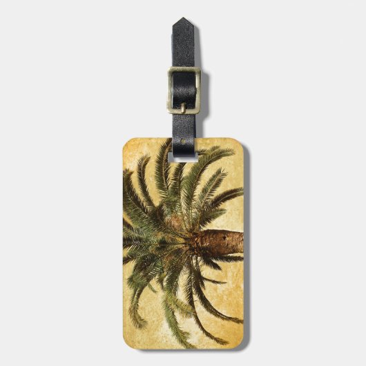  tropische palmboom bagagelabel (Voorkant verticaal)