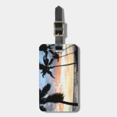 Tropische palmboom bagagelabel (Voorkant verticaal)