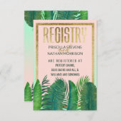 Tropische palmboom Banana Leaf Gold Gift Registry Informatiekaartje (Voorkant / Achterkant)