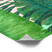 Tropische palmboom Banana Leaf Gold Seating Chart Poster (Hoek)