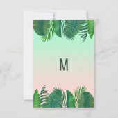 Tropische palmboom Banana Leaf Gold Wedding Bedankkaart (Achterkant)