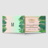 Tropische palmboom Banana Leaf Gold Wedding Gastenboek (Volledig)