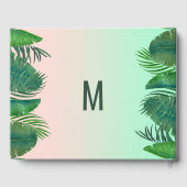 Tropische palmboom Banana Leaf Gold Wedding Gastenboek (Achterkant)
