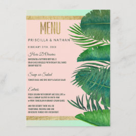 Tropische palmboom Banana Leaf Gold Wedding Menu