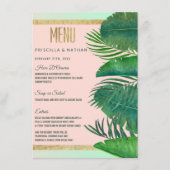 Tropische palmboom Banana Leaf Gold Wedding Menu (Voorkant)