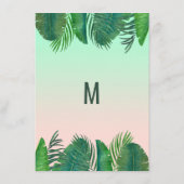 Tropische palmboom Banana Leaf Gold Wedding Menu (Achterkant)