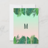Tropische palmboom Banana Leaf Gold Wedding Save The Date (Achterkant)
