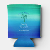 Tropische palmboom Beach Summer Family Vacking Blikjeskoeler (Achterkant)