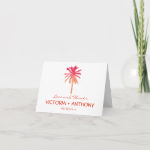 Tropische palmboom Beach Weddenschap Bedankkaart