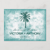 Tropische palmboom Beach Weddenschap bedankt Briefkaart (Voorkant)