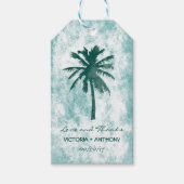 Tropische palmboom Beach Weddenschap bedankt Cadeaulabel (Voorkant)