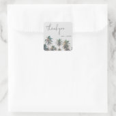Tropische palmboom Beach Weddenschap bedankt Vierkante Sticker (Tas)