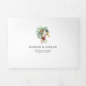 Tropische palmboom Beach Weddenschap Drieluik Uitnodiging (Cover)