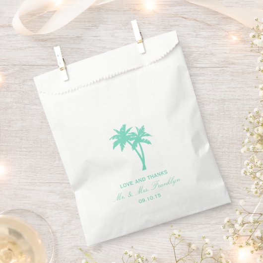 Tropische palmboom Beach Weddenschap Favor Bag Bedankzakje (Geknipt)