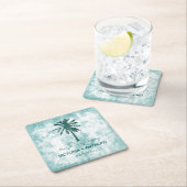 Tropische palmboom Beach Weddenschap Kartonnen Onderzetters (Insitu)
