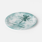 Tropische palmboom Beach Weddenschap Papieren Bordje (Gekanteld)