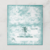 Tropische palmboom Beach Weddenschap Plaatskaartje (Buitenkant ongevouwen)