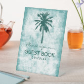 Tropische palmboom Beach Weddenschap Reclamebord Met Voetstuk (Insitu)