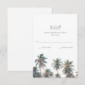 Tropische palmboom Beach Weddenschap RSVP Kaartje (Voorkant / Achterkant)