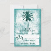 Tropische palmboom Beach Weddenschap RSVP Kaartje (Voorkant)