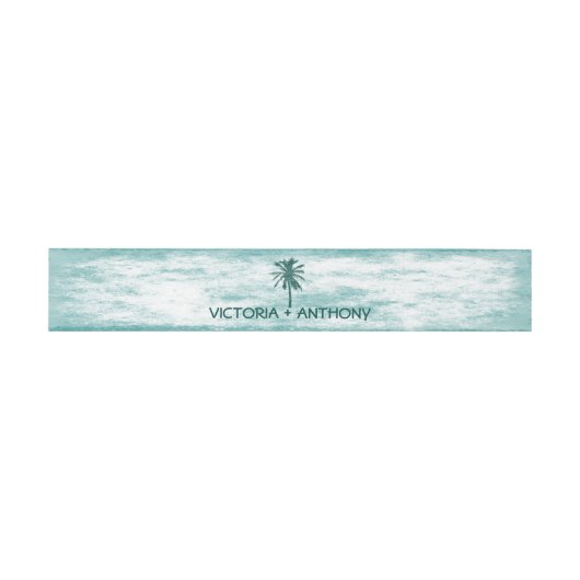 Tropische palmboom Beach Weddenschap Uitnodigingen Wikkel (Vlak)