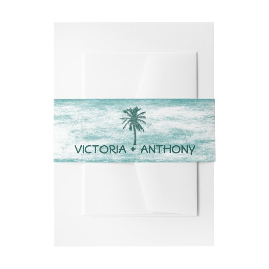 Tropische palmboom Beach Weddenschap Uitnodigingen Wikkel (Voorkant Voorbeeld)