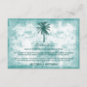 Tropische palmboom Beach Wedding Detail Informatiekaartje (Voorkant)
