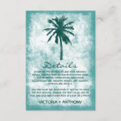 Tropische palmboom Beach Wedding Detail Informatiekaartje (Voorkant)