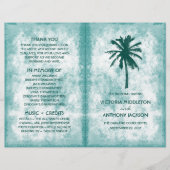 Tropische palmboom Beach Wedding Programme (Voorkant)