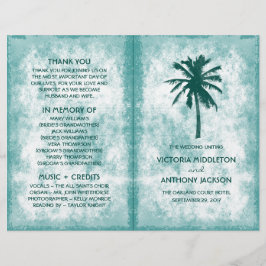 Tropische palmboom Beach Wedding Programme