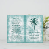 Tropische palmboom Beach Wedding Programme (Staand voorkant)