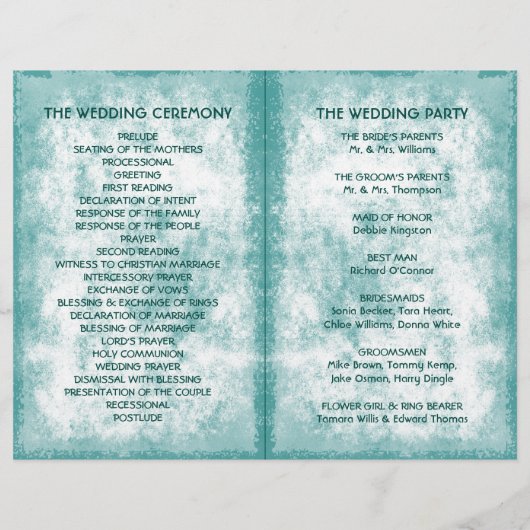 Tropische palmboom Beach Wedding Programme (Achterkant)