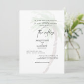 Tropische palmboom Beide ouders trouwuitnodiging Kaart (Staand voorkant)