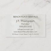 Tropische palmboom beige visitekaartje (Achterkant)