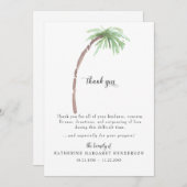 Tropische palmboom Bereavement Funeral Hartelijk d Bedankkaart (Voorkant / Achterkant)