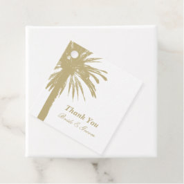 Tropische palmboom bestemming bruiloft gunst tags bedankjes labels