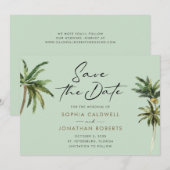 Tropische Palmboom Bestemming Trouwdag Save The D Date (Voorkant / Achterkant)