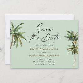 Tropische Palmboom Bestemming Trouwdag Save The D Date