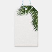 Tropische palmboom blad elegante bruiloft gunst cadeaulabel (Achterkant)