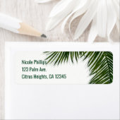 Tropische palmboom blad elegante zomer uitnodiging etiket (Insitu)