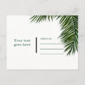 Tropische palmboom blad trouwkaart Save the Date Aankondigingskaart (Achterkant)