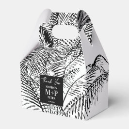 Tropische Palmboom Bladeren Abstracte Strand Bruil Bedankdoosjes