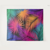 Tropische Palmboom Bladeren Jungle Regenboog Wandkleed (Voorkant (horizontaal))