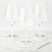 Tropische Palmboom Bladeren  - Koppelnaam Wijnglaslabel (Set)