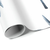 Tropische palmboom blauw wit cadeau cadeaupapier (Rol Hoek)