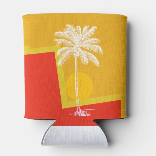 Tropische palmboom blikjeskoeler (Achterkant)