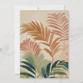 Tropische Palmboom Bomen Waterverf Pastel Boho Bru Save The Date (Achterkant)