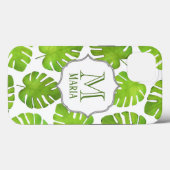 Tropische palmboom botanisch monogram aanpassen  Case-Mate iPhone case (Achterkant (horizontaal))